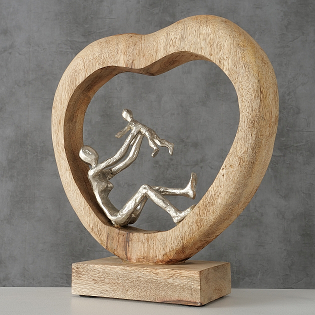 Decoratie Playo Hart H30cm Mango Aluminium