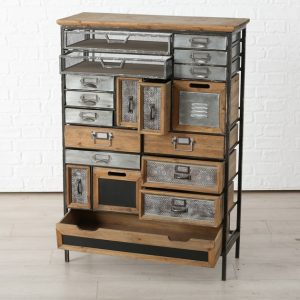 Ladekast Teslar H111cm MDF/ijzer colour-mix