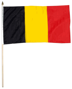 Belgische vlag (België) op stok 30x45cm
