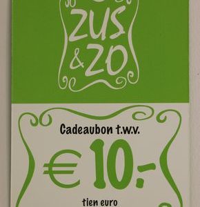 Cadeaubon Zus & Zo 10,- euro