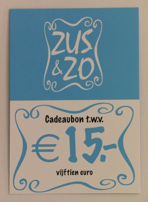 Cadeaubon Zus &amp; Zo 15 euro