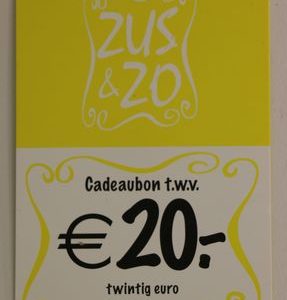 Cadeaubon Zus & Zo 20,- euro