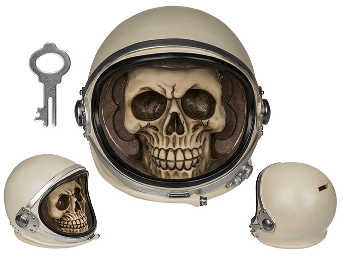 Spaarpot skull astronaut ±17x17cm