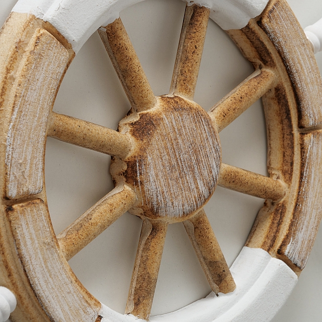 Wandobject Nautilus stuurwiel maritiem houtlook MD - Afbeelding 2
