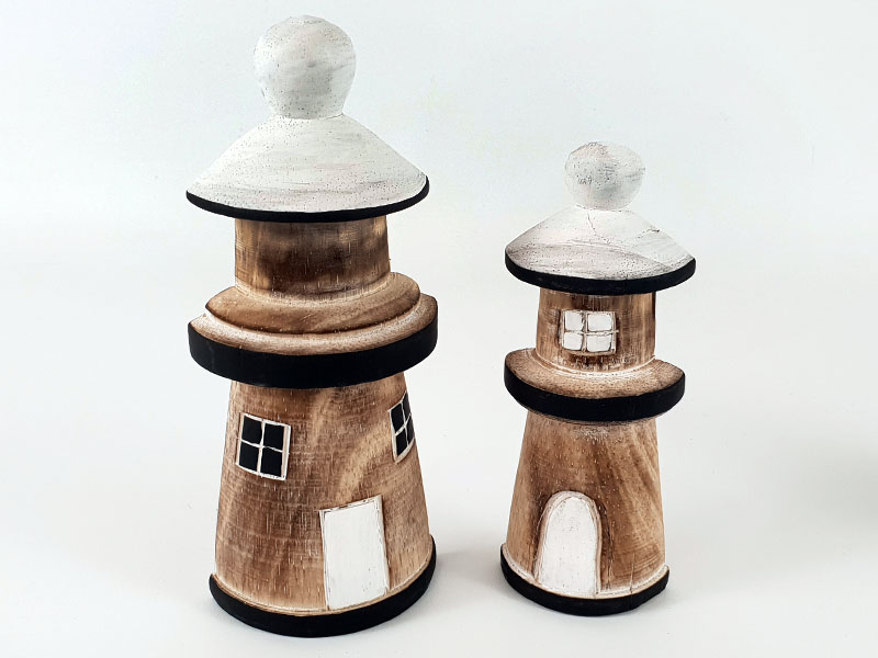 Halve vuurtoren D14cm Antique white/natural