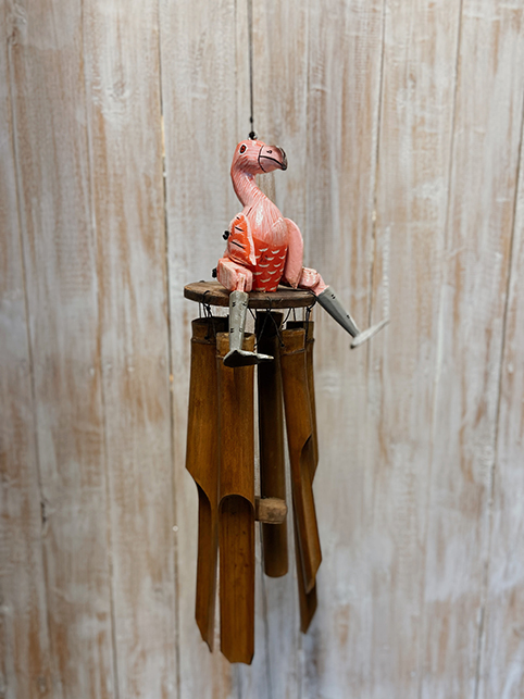 Bamboe windgong flamingo 30cm