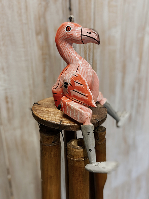 Bamboe windgong flamingo 30cm - Afbeelding 2