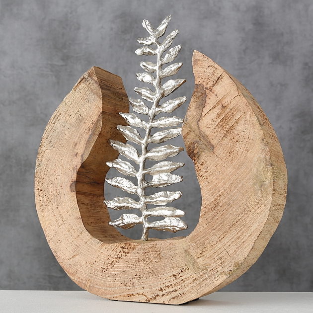 Decoratie Blad H34 cm mango naturel