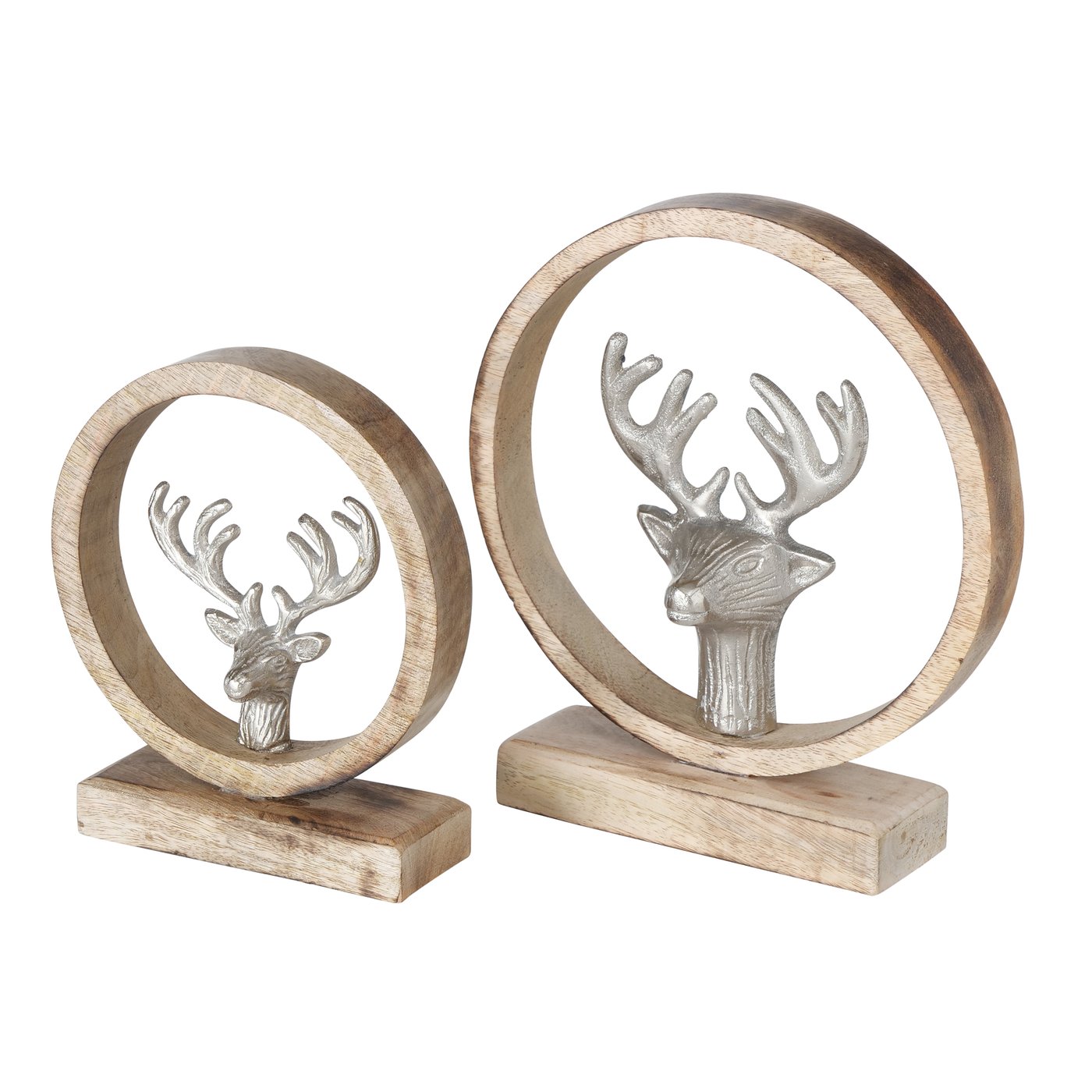 Decoratie object Kalix, hert in mangohout, h23cm