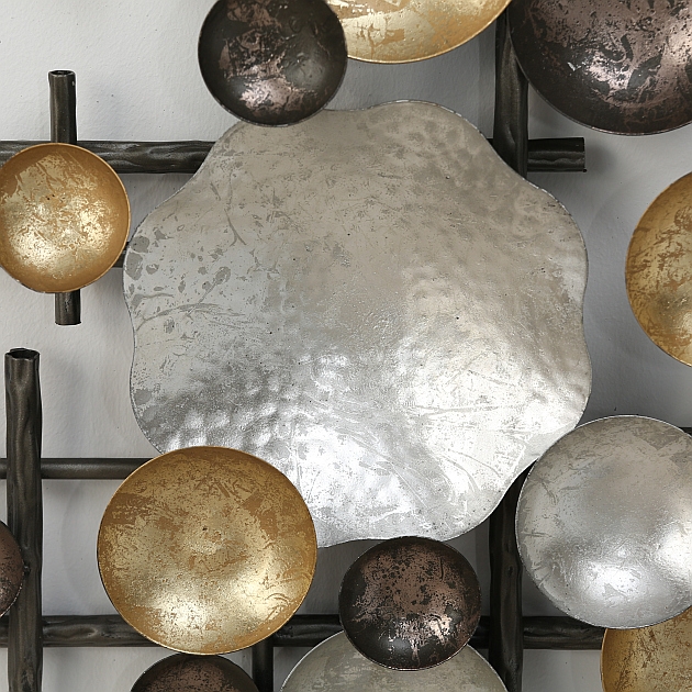 Wanddecoratie Colore rond shiny/mat/metallic Iron W7cm