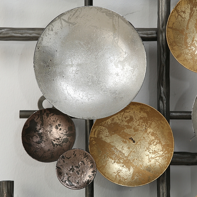 Wanddecoratie Colore rond shiny/mat/metallic Iron W7cm - Afbeelding 2
