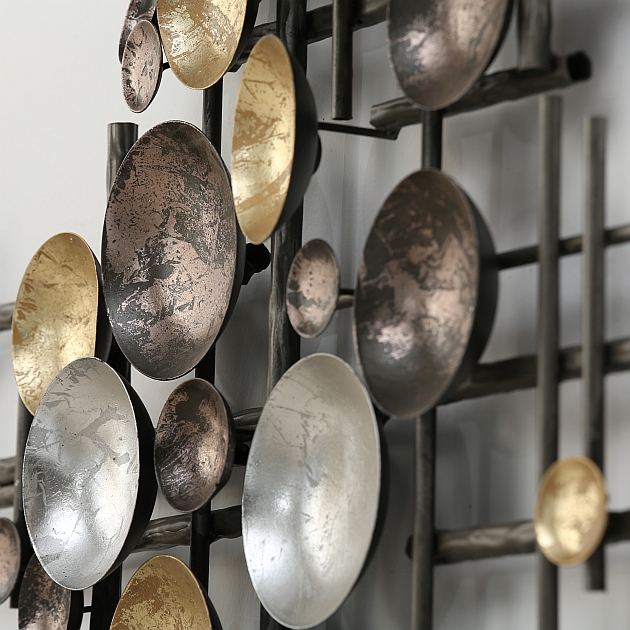 Wanddecoratie Colore rond shiny/mat/metallic Iron W7cm - Afbeelding 3