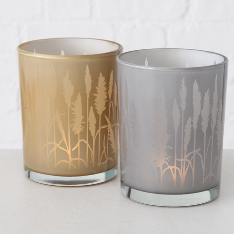 Windlicht Pampas glas, 2ass