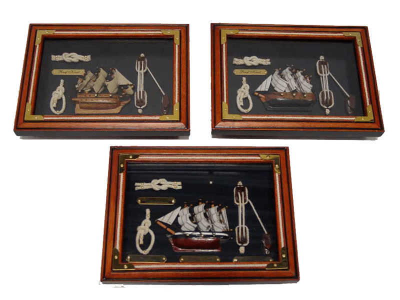 Knopenlijst driemaster 35x25 cm 3 assorti