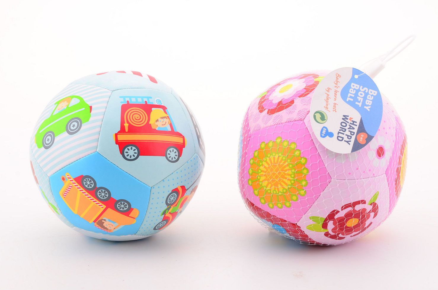 Happy World zachte bal voor jongen/meisje 14 cm