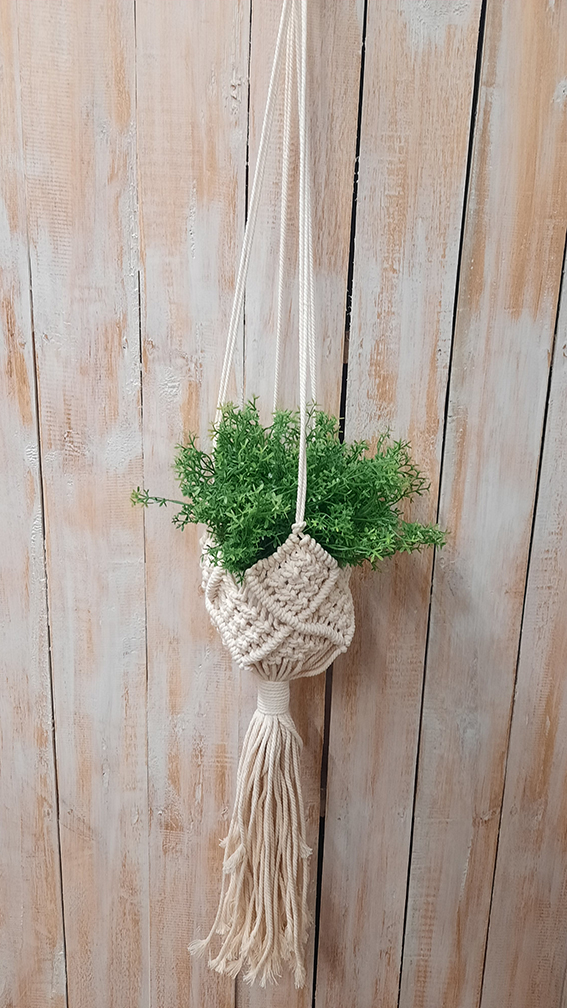 Plant hanger macrame wit 100x12cm (lxb)