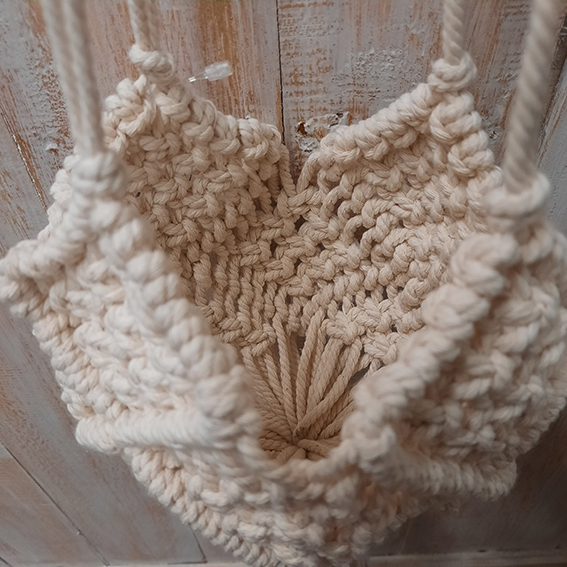 Plant hanger macrame wit 100x12cm (lxb) - Afbeelding 3