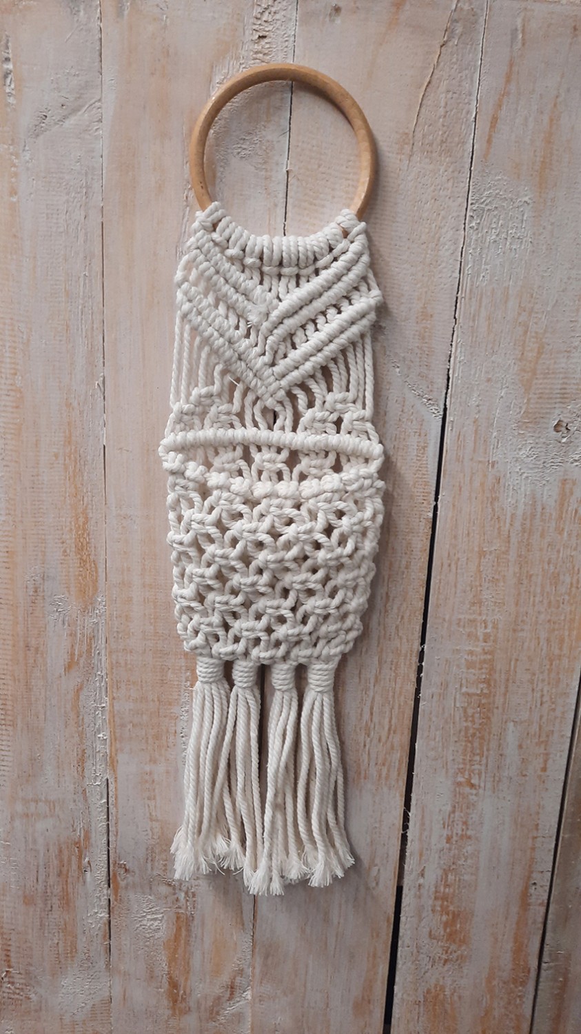 Plant hanger macrame creme ±11x40cm