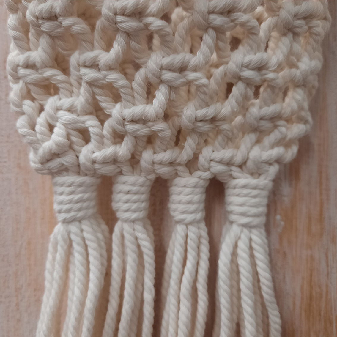 Plant hanger macrame creme ±11x40cm - Afbeelding 3