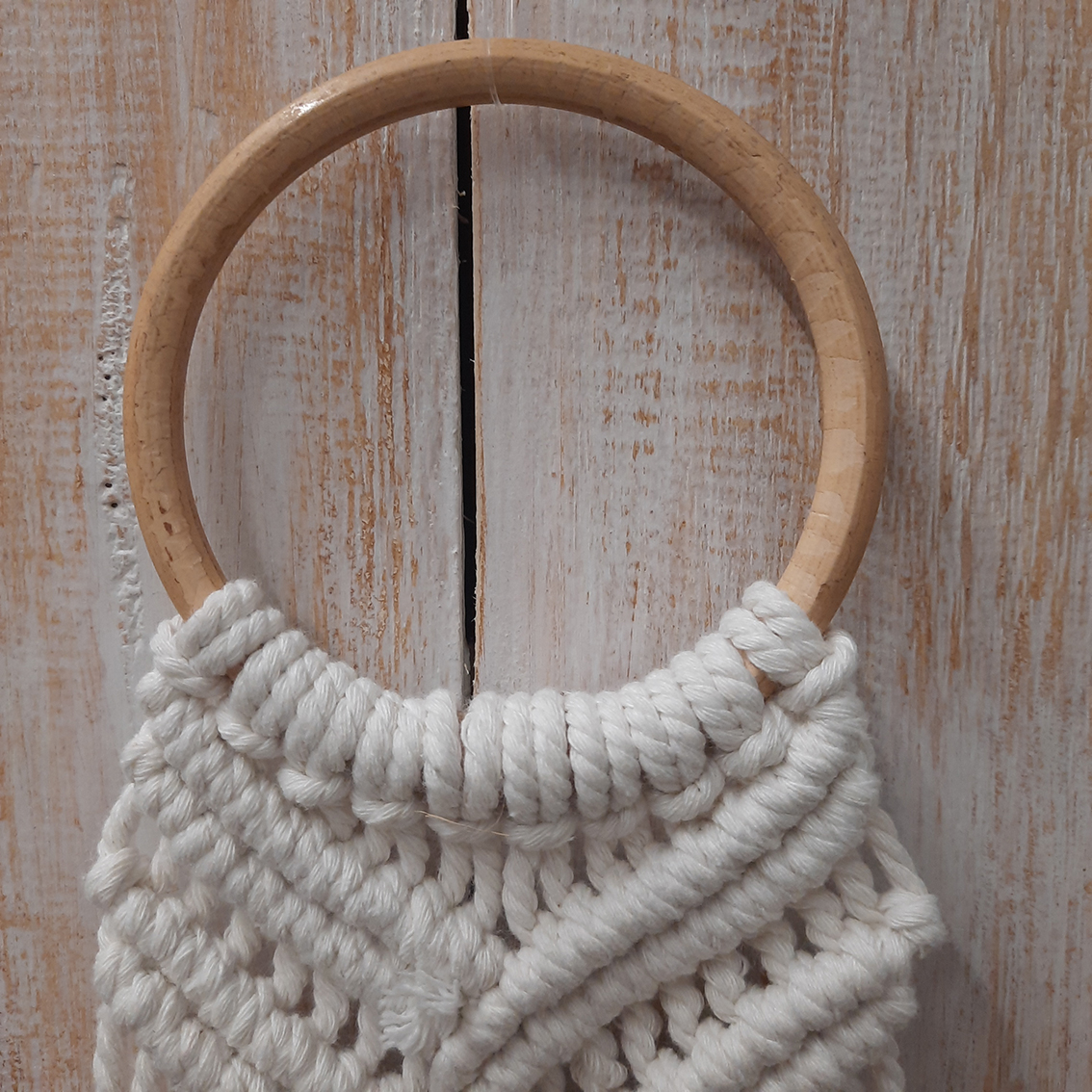 Plant hanger macrame creme ±11x40cm - Afbeelding 4