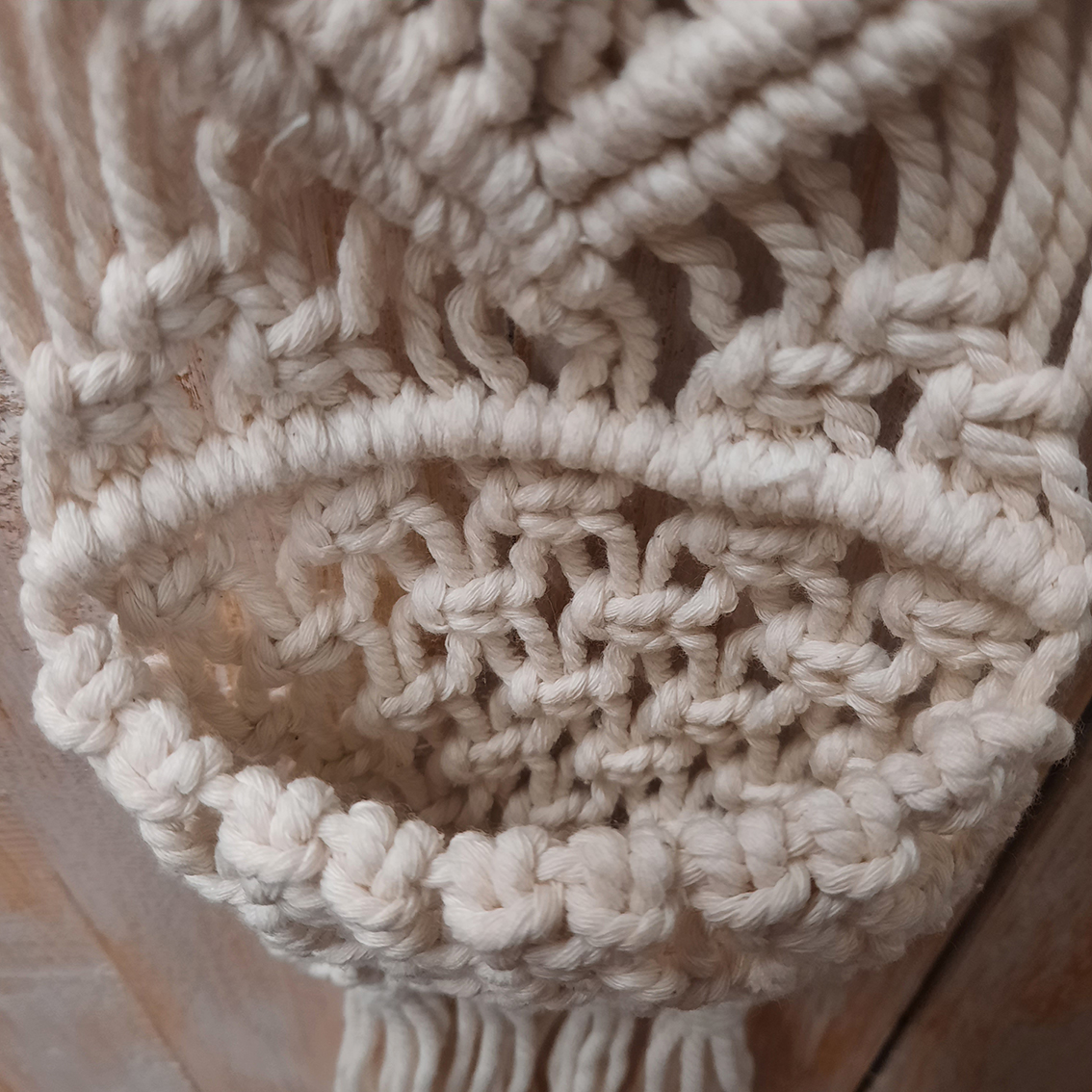Plant hanger macrame creme ±11x40cm - Afbeelding 5