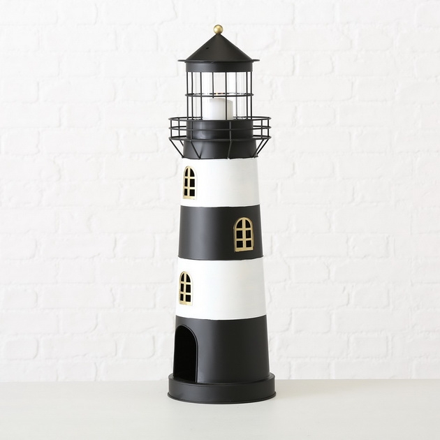 Lantaarn vuurtoren Faro h46cm z/w - Afbeelding 5