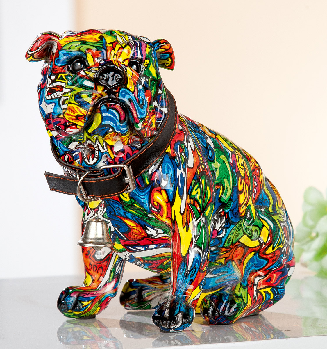 Poly Bulldogge "PopArt" Multicolore 11x20x17cm (lxbxh)