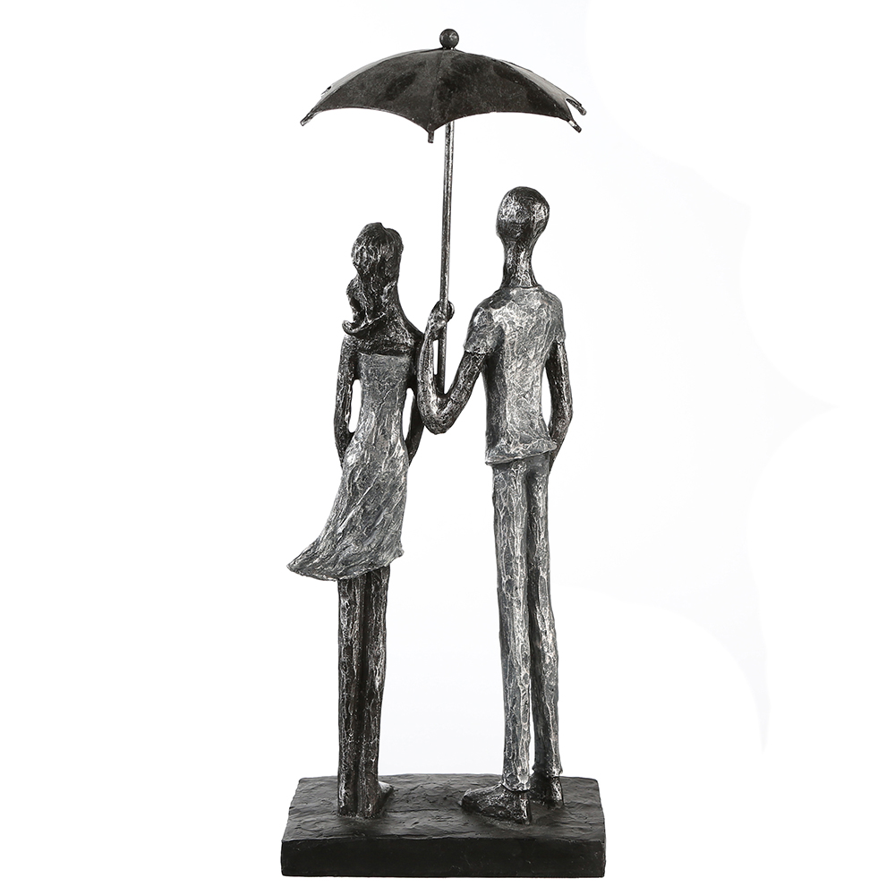 Sculptuur "Paraplu" poly antiek zilver 11x14x36cm - Afbeelding 4