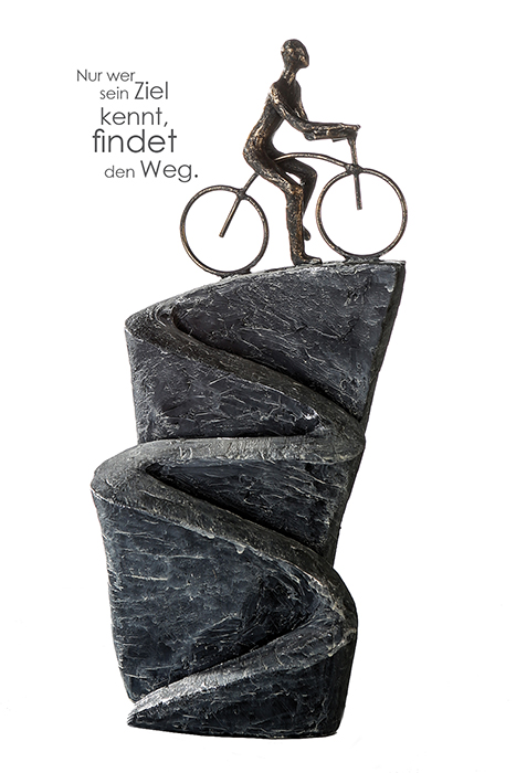 Sculptuur "Upward" poly brons an.zilver