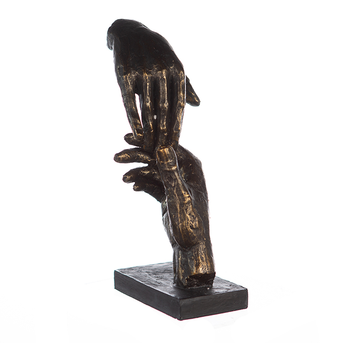 Sculptuur Twee handen poly brons handen 8x13x29cm - Afbeelding 2
