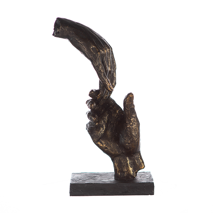 Sculptuur Twee handen poly brons handen 8x13x29cm - Afbeelding 3
