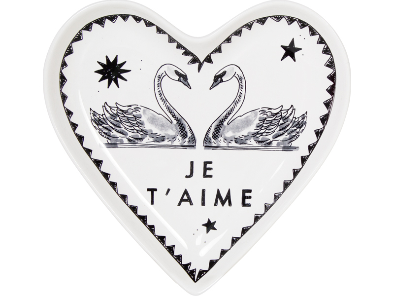 Hartvormige schaal J'taime X Noir