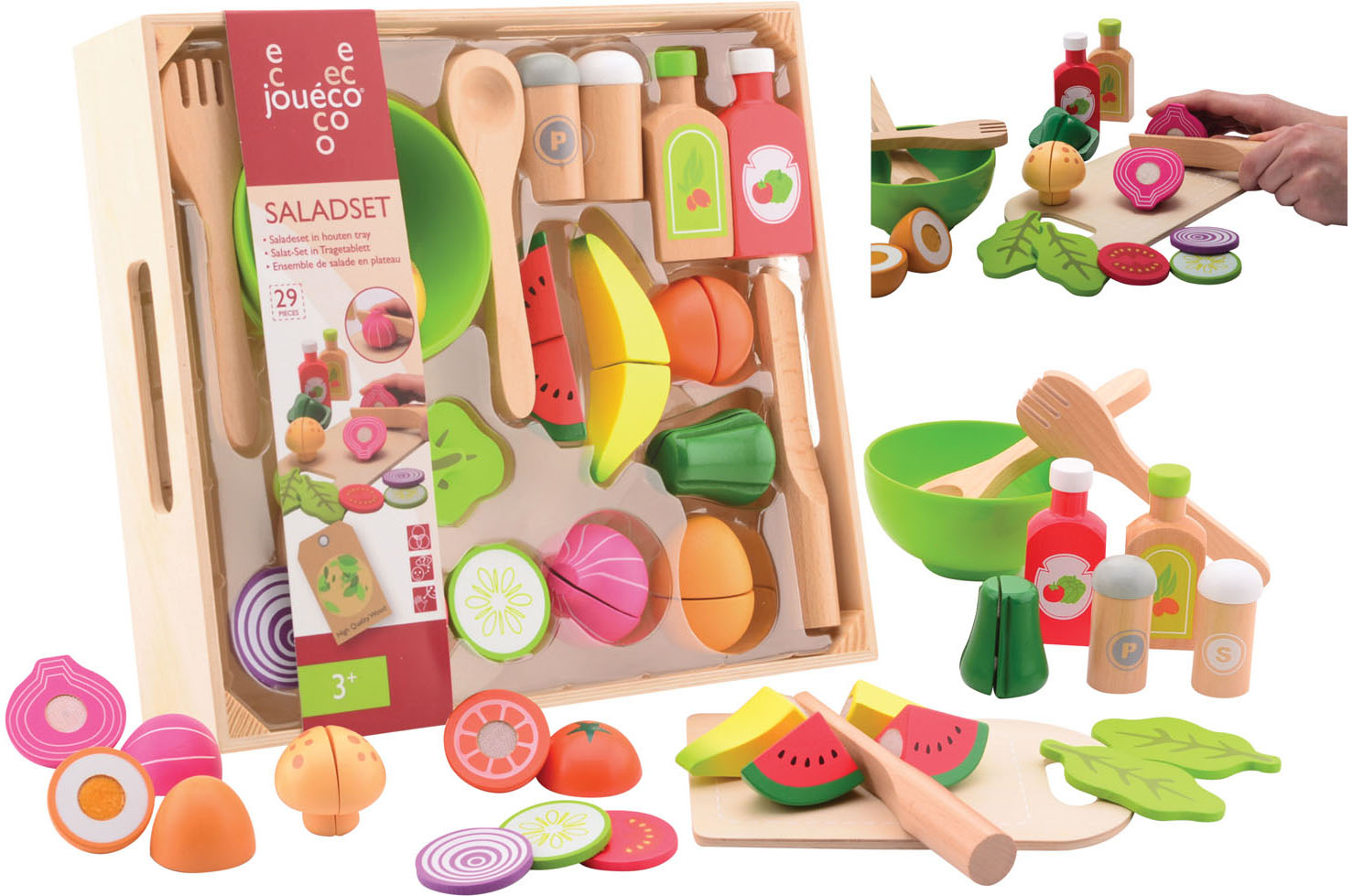 Jouéco® - Saladeset in houten tray