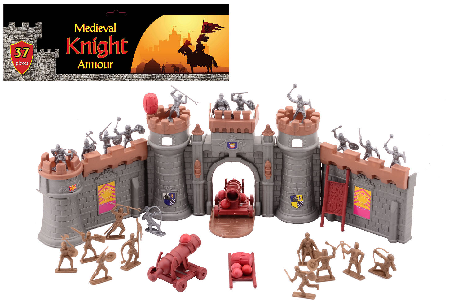 Medieval Knights ridderspeelset met kasteel in zak