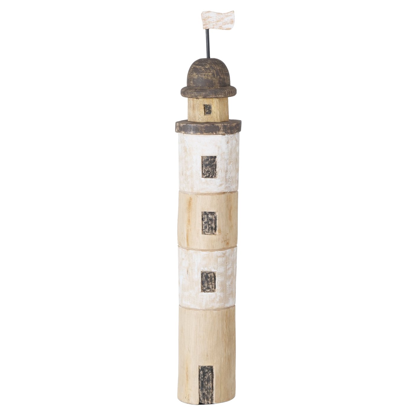 Vuurtoren Hyma, H 70cm, Mangohout, Gestreept