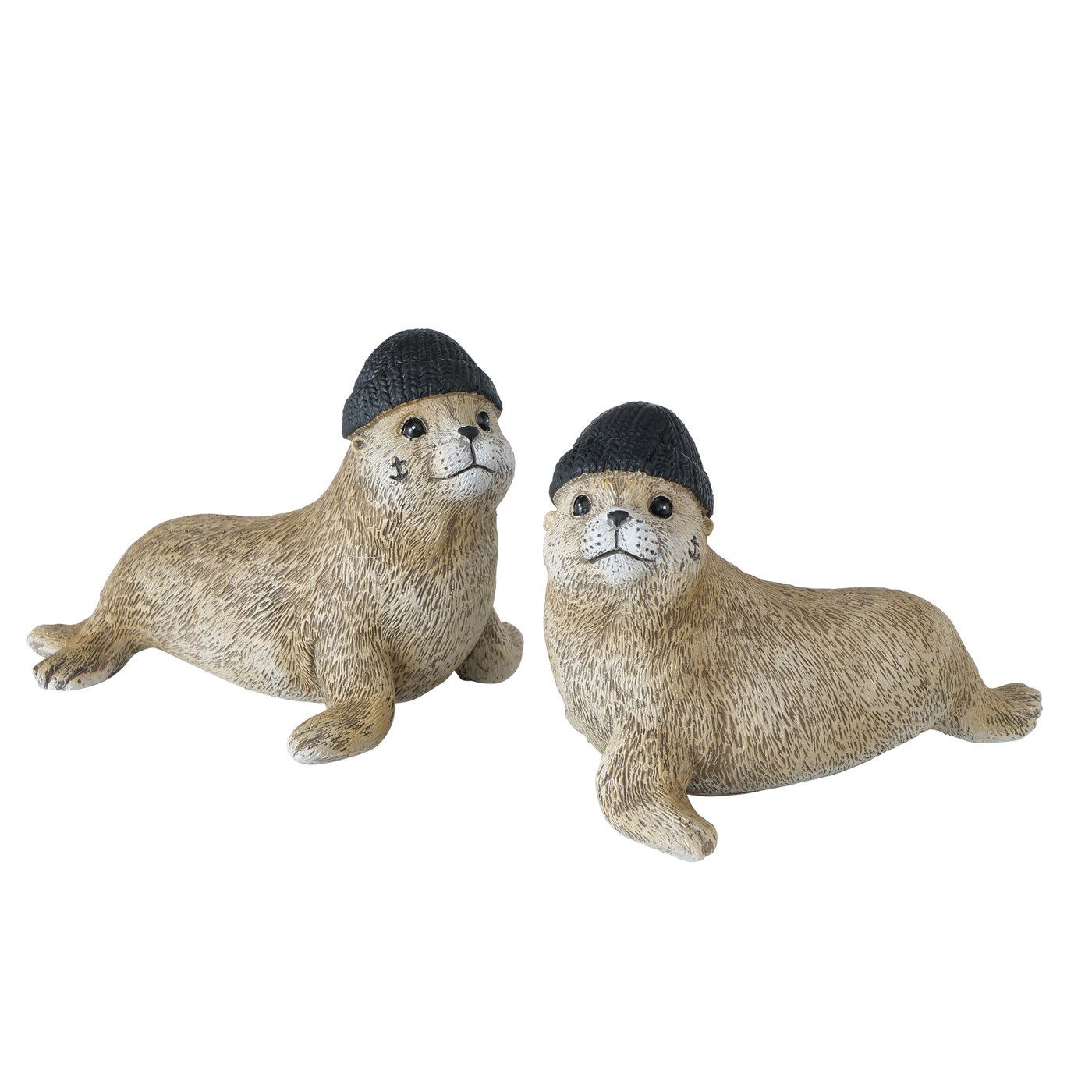 Beeld Hinnerk, 2 ass., H 8cm, Kunsthars, Beige, Zwart, Grijs
