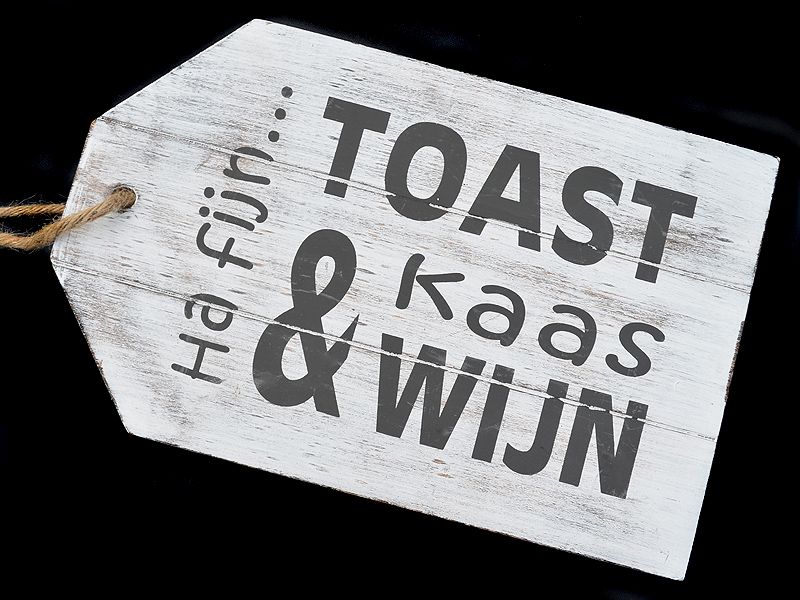 Dienblad/label 30x19cm ha fijn... antique white