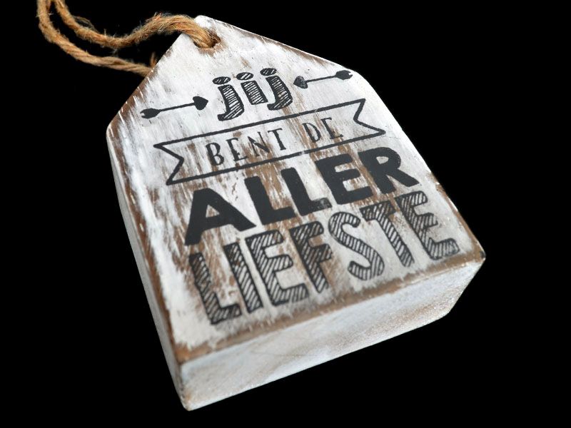 hanger huisje 9x7cm jij bent de allerliefste antique white
