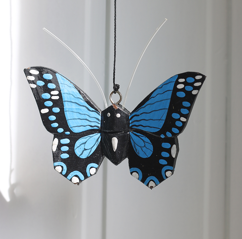Bamboe Windgong Vlinder 30 cm blauw - Afbeelding 3