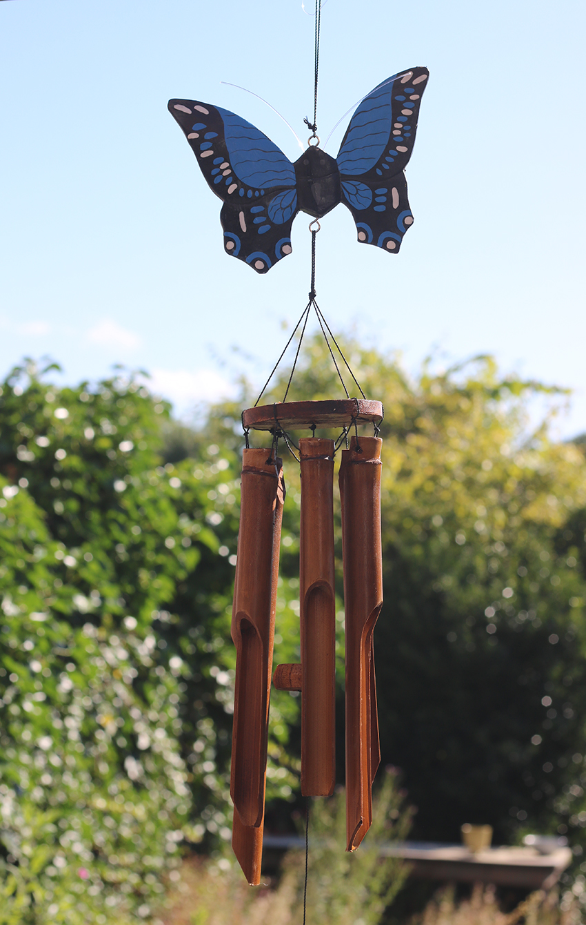Bamboe Windgong Vlinder 30 cm blauw - Afbeelding 4