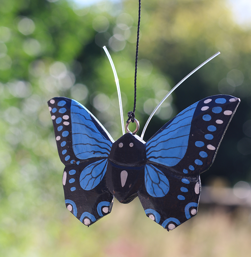 Bamboe Windgong Vlinder 30 cm blauw - Afbeelding 5