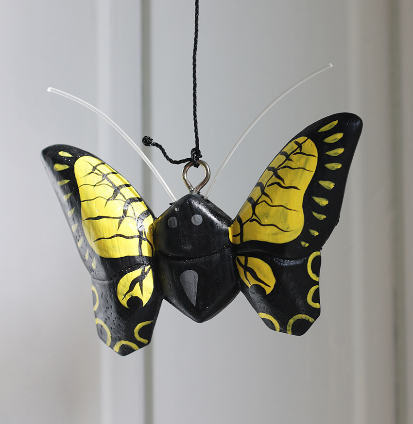Bamboe Windgong Vlinder 30 cm Geel - Afbeelding 3