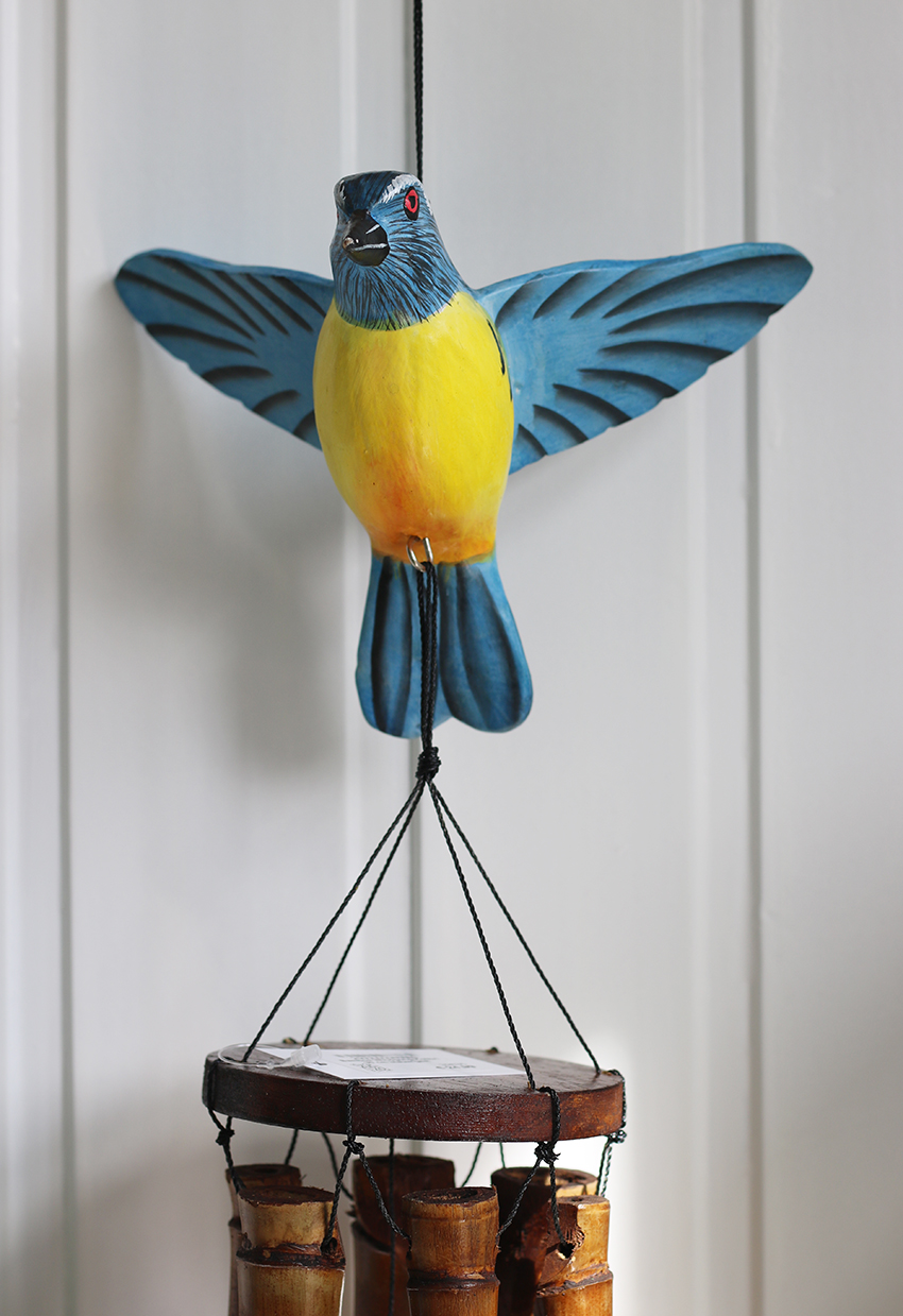 Bamboe Windgong Kolibri 30 cm blauw/geel