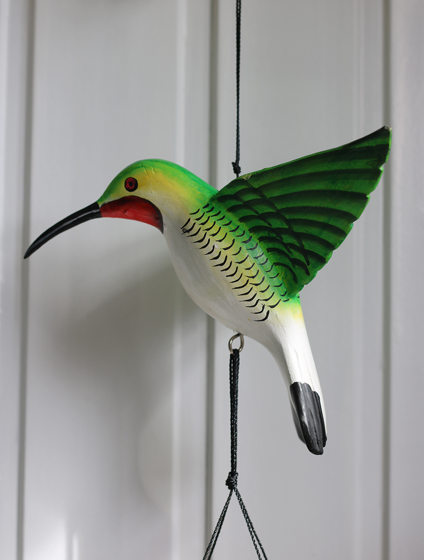 Bamboe Windgong Kolibri 30 cm Groen/Rood