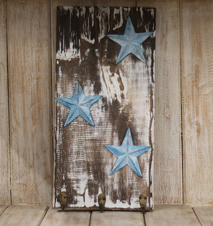 3 Zeesterren 20x40 L.blauw/Bruin