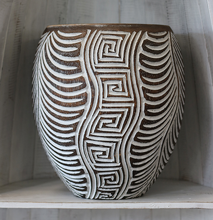 Houten vaas 30x28cm