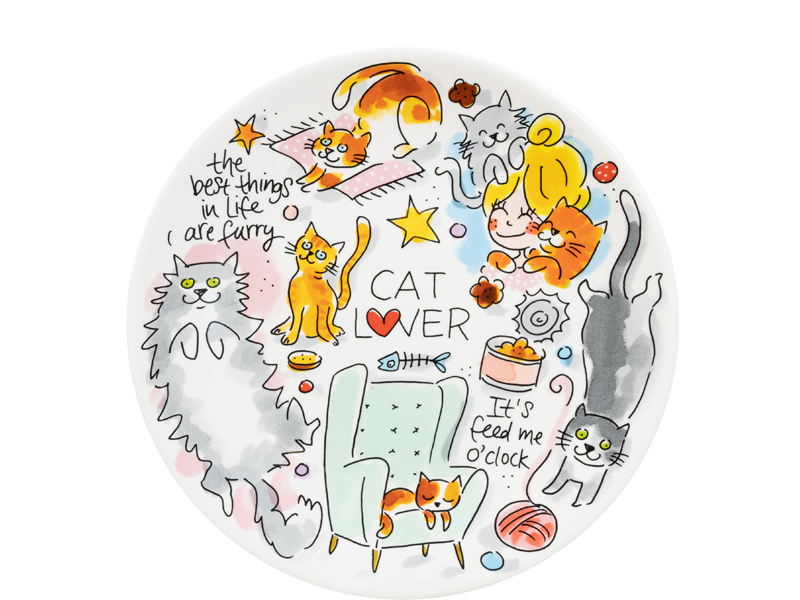Blond Amsterdam bord 22 cm cat lover