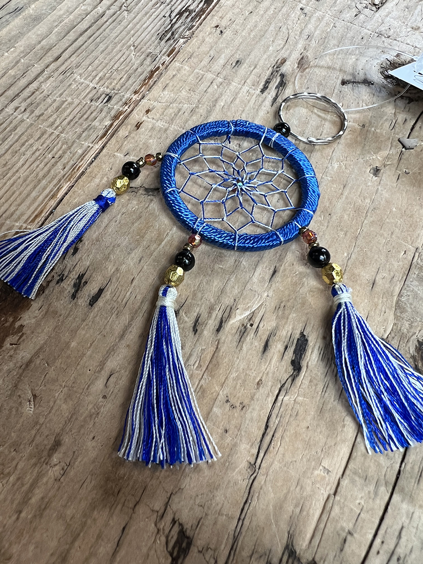 Dromenvanger sleutelhanger 5cm Blauw