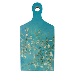 Borrelplank van Gogh 002 Blauw met witte bloemen