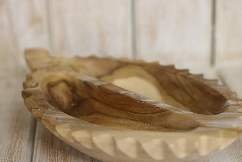 Schaal Bladvorm Teakhout Naturel - Afbeelding 3